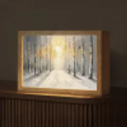 Winter - Abstract - Sneeuw - Natuur - Zon Light Box met kabel (Tafellamp) klein -z3d_website