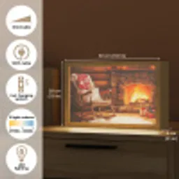 Winter - Kerst - Huis - Openhaard Light Box met kabel (Tafellamp) klein -USP_EN