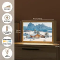 Winter - Huisje - Bergen - Uitzicht - Sneeuw Light Box met kabel (Tafellamp) klein -USP_EN