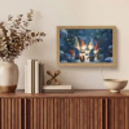 Winter - Gnooms - Eekhoorns - Meerkleurig Light Box met kabel (Tafellamp) klein -sfeer2