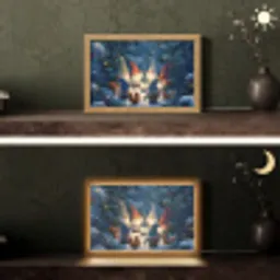 Winter - Gnooms - Eekhoorns - Meerkleurig Light Box met kabel (Tafellamp) klein -sfeer3