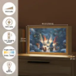 Winter - Gnooms - Eekhoorns - Meerkleurig Light Box met kabel (Tafellamp) klein -USP_EN