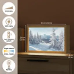 Winterlandschap - Natuur - Berg - Bomen - Sneeuw Light Box met kabel (Tafellamp) klein -USP_EN