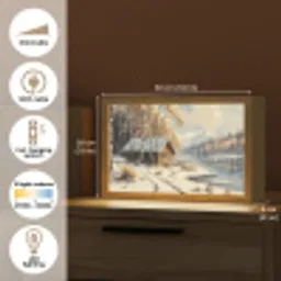 Winter - Sneeuw - Huis - Natuur Light Box met kabel (Tafellamp) klein -USP_EN