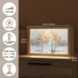 Winter - Bomen - Natuur - Acryl - Kunst Light Box met kabel (Tafellamp) klein -USP_EN
