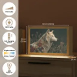 Wolf - Bloemen - Natuur Light Box met kabel (Tafellamp) klein -USP_EN