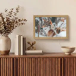 Wolf - Sneeuw - Winter - Dieren - Natuur - Sneeuw Light Box met kabel (Tafellamp) klein -sfeer2