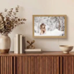 Wolf - Winter - Sneeuw - Natuur - Dieren Light Box met kabel (Tafellamp) klein -sfeer2