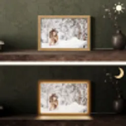 Wolf - Winter - Sneeuw - Natuur - Dieren Light Box met kabel (Tafellamp) klein -sfeer3