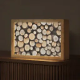 Hout - Boomstammen - Textuur Light Box met kabel (Tafellamp) klein -z3d_website