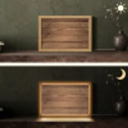 Houtlook - Bruin Light Box met kabel (Tafellamp) klein -sfeer3