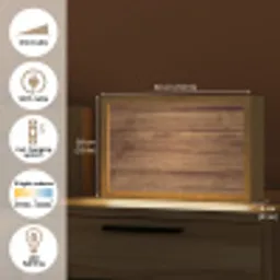 Houtlook - Bruin Light Box met kabel (Tafellamp) klein -USP_EN