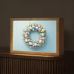 Krans - Eieren - Bloemen Light Box met kabel (Tafellamp) klein -z3d_website