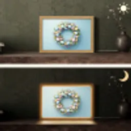 Krans - Eieren - Bloemen Light Box met kabel (Tafellamp) klein -sfeer3