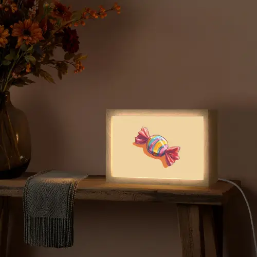 Geel - Snoep - Kleur Light Box met kabel (Tafellamp) klein -sfeer4