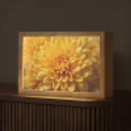 Geel - Chrysant - Zachtheid Light Box met kabel (Tafellamp) klein -z3d_website
