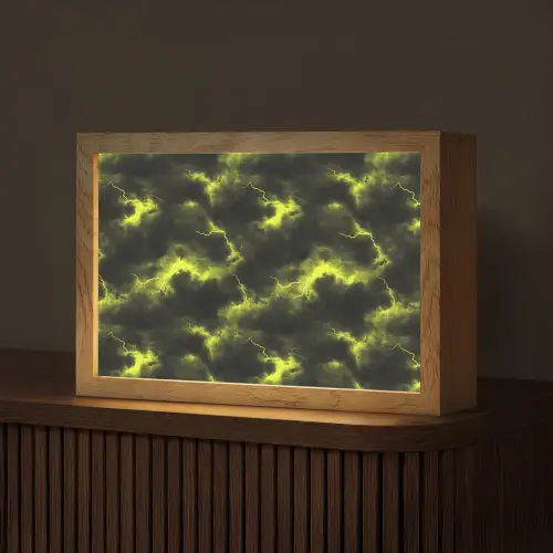 Geel - Storm - Wolken Light Box met kabel (Tafellamp) klein 924 -z3d_website
