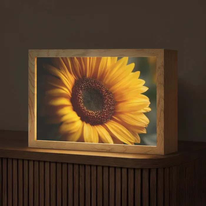 Geel - Zonnebloem - Zomers Light Box met kabel (Tafellamp) klein -z3d_website
