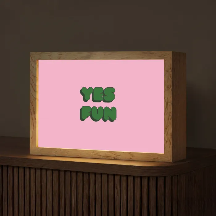 Yes fun - Groen - Roze Light Box met kabel (Tafellamp) klein -z3d_website