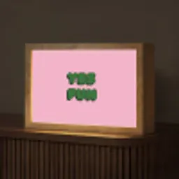 Yes fun - Groen - Roze Light Box met kabel (Tafellamp) klein -z3d_website