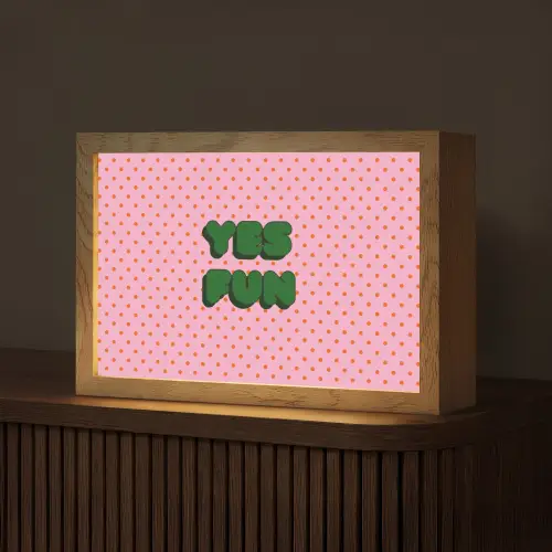 Yes fun - Groen - Roze - Stippen Light Box met kabel (Tafellamp) klein -z3d_website