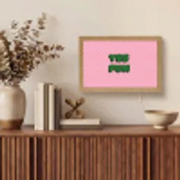 Yes fun - Groen - Roze - Stippen Light Box met kabel (Tafellamp) klein -sfeer2