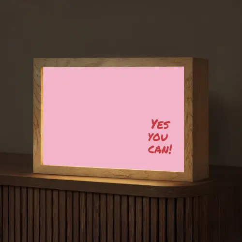 Yes you can do it - Rood - Roze Light Box met kabel (Tafellamp) klein -z3d_website