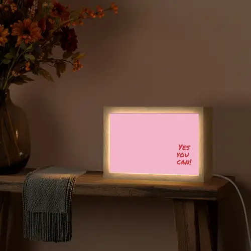 Yes you can do it - Rood - Roze Light Box met kabel (Tafellamp) klein -sfeer4