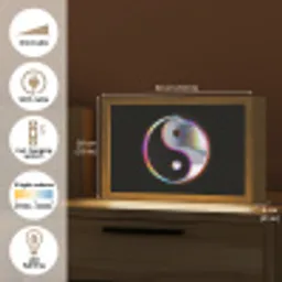 Yin-Yang - Cirkel - Regenboog Light Box met kabel (Tafellamp) klein -USP_EN