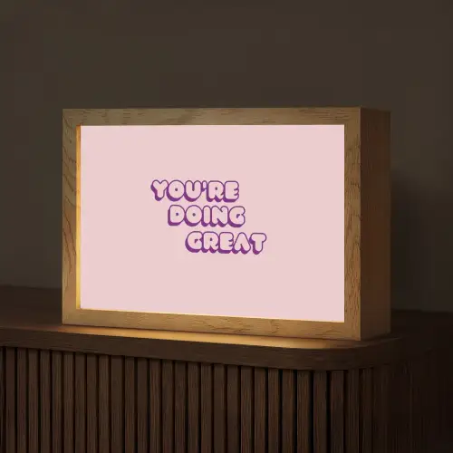 You're doing great - Roze - Bubble letters Light Box met kabel (Tafellamp) klein -z3d_website