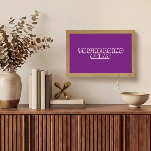 You're doing great - Paars - Bubble letters Light Box met kabel (Tafellamp) klein -sfeer2