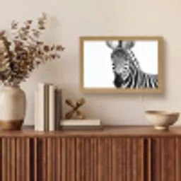 Zebra - Close-up - Zwart - Strepen Light Box met kabel (Tafellamp) klein -sfeer2