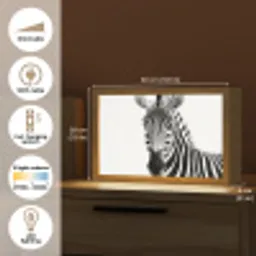 Zebra - Close-up - Zwart - Strepen Light Box met kabel (Tafellamp) klein -USP_EN