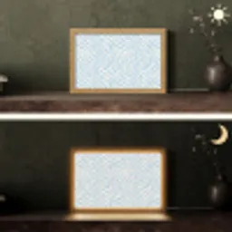 Zebra - Motief - Blauw - Wit Light Box met kabel (Tafellamp) klein 924 -sfeer3