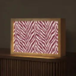 Zebra - Motief - Bordeaux - Rood Light Box met kabel (Tafellamp) klein 924 -z3d_website