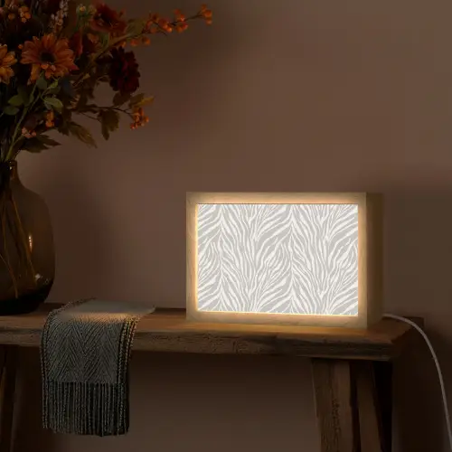 Zebra - Motief - Grijs Light Box met kabel (Tafellamp) klein 924 -sfeer4