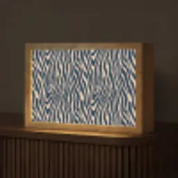 Zebra - Patroon - Blauw - Beige Light Box met kabel (Tafellamp) klein 924 -z3d_website