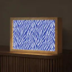 Zebra - Patroon - Kobalt - Blauw Light Box met kabel (Tafellamp) klein 924 -z3d_website