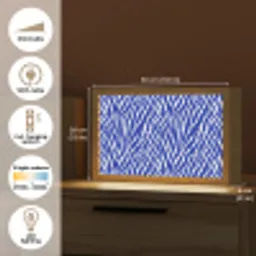 Zebra - Patroon - Kobalt - Blauw Light Box met kabel (Tafellamp) klein 924 -USP_EN