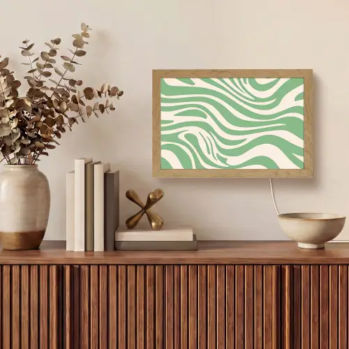 Zebrapatroon - Groen - Retro Light Box met kabel (Tafellamp) klein -sfeer2