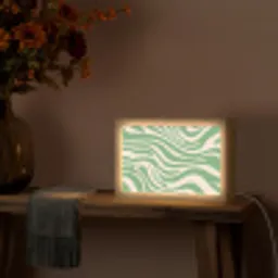 Zebrapatroon - Groen - Retro Light Box met kabel (Tafellamp) klein -sfeer4