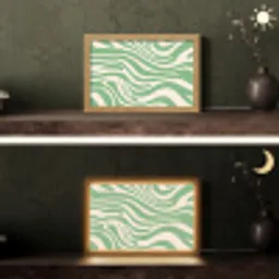 Zebrapatroon - Groen - Retro Light Box met kabel (Tafellamp) klein -sfeer3