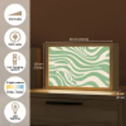 Zebrapatroon - Groen - Retro Light Box met kabel (Tafellamp) klein -USP_EN