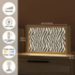 Zebra - Print - Klassiek - Zwart Light Box met kabel (Tafellamp) klein 924 -USP_EN