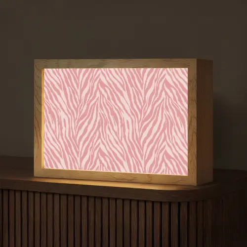 Zebra - Print - Roze Light Box met kabel (Tafellamp) klein 924 -z3d_website