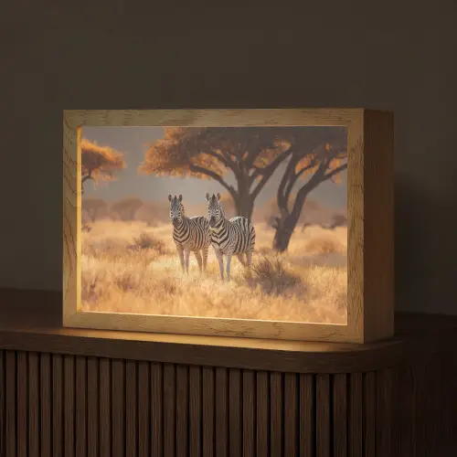 Zebra's - Savannelandschap - Gras Light Box met kabel (Tafellamp) klein -z3d_website
