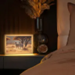 Zebra's - Savannelandschap - Gras Light Box met kabel (Tafellamp) klein -sfeer1