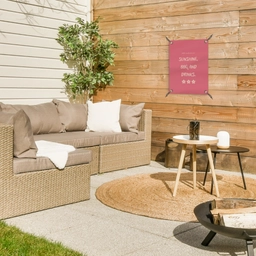 BBQ - Quote - Roze - Zomer tuinposter los doek klein -sfeer4