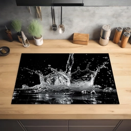 Water - Splash - Zwart Inductie beschermer vinyl 3mm klein -sfeer5