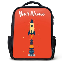 Raket - Sterren - Planeten Rugzak - Zwart middel -3d